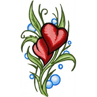 Two Hearts  embroidery design - Embroidery Design