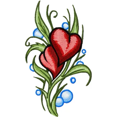 Two Hearts  embroidery design - Embroidery Design