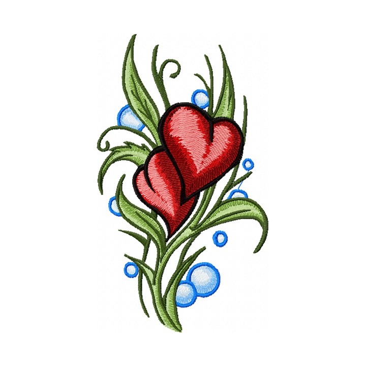 Two Hearts  embroidery design - Embroidery Design