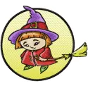 Enchanting Little Witch Stitching Pattern for Halloween