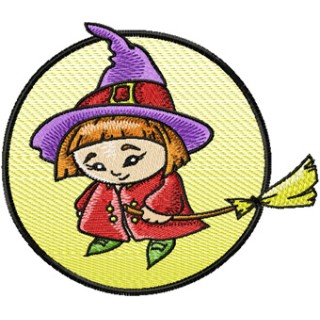 Little Witch embroidery design - Embroidery Design