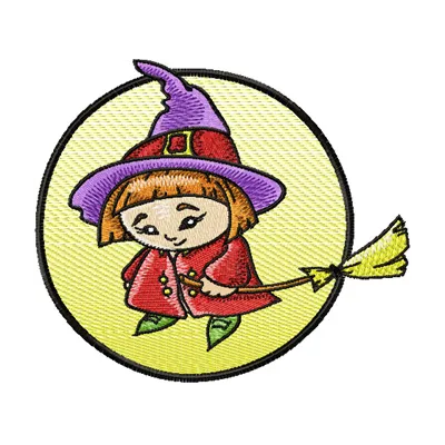 Enchanting Little Witch Stitching Pattern for Halloween