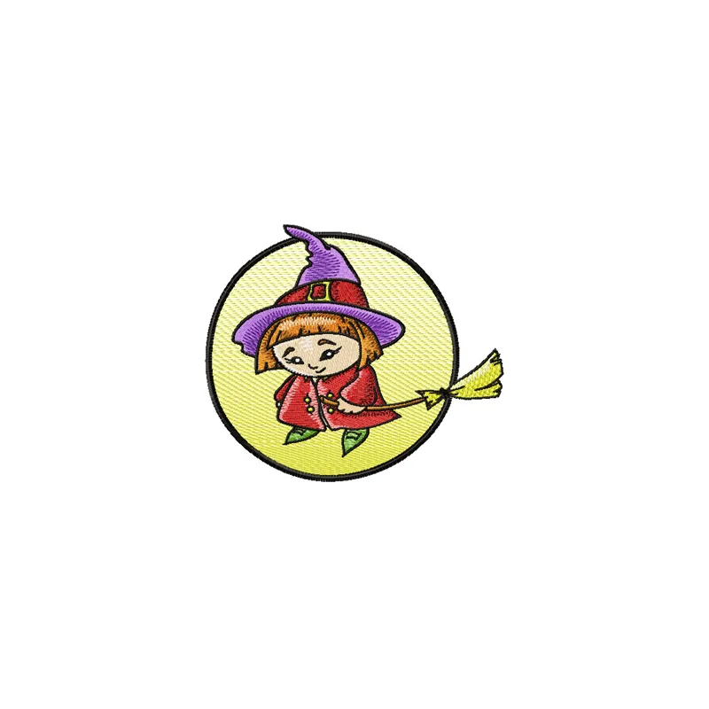 Enchanting Little Witch Stitching Pattern for Halloween
