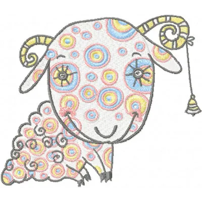Dreaming Sheep Embroidery Design for Farm Lovers