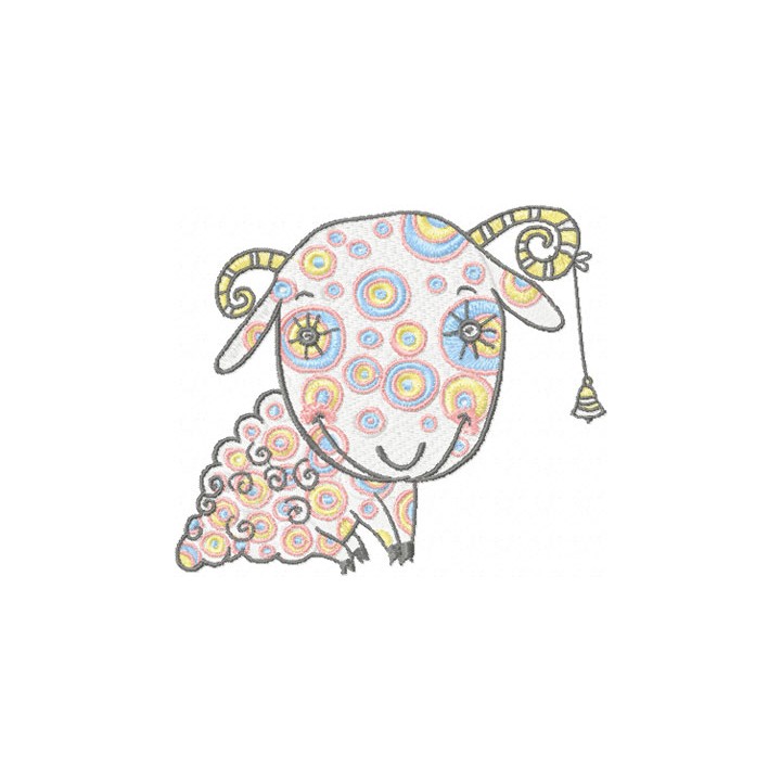 Dreaming Sheep embroidery design - Embroidery Design