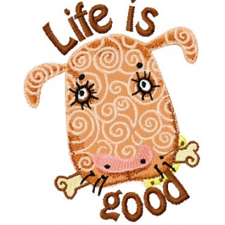 Dog - Life is Good embroidery design - Embroidery Design