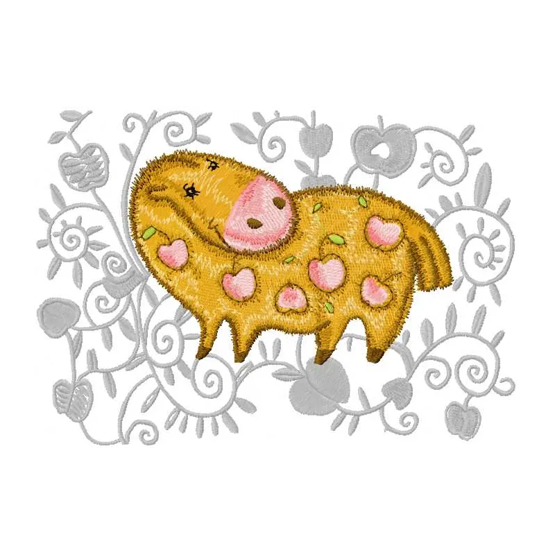 Charming Apple Horse Embroidery Design