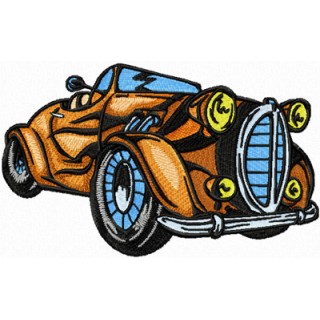 Hot Rod with Flaming Art embroidery design - Embroidery Design