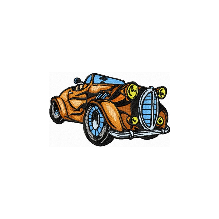 Hot Rod with Flaming Art embroidery design - Embroidery Design