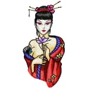 Modern Geisha Yours Forever embroidery design - Embroidery Design