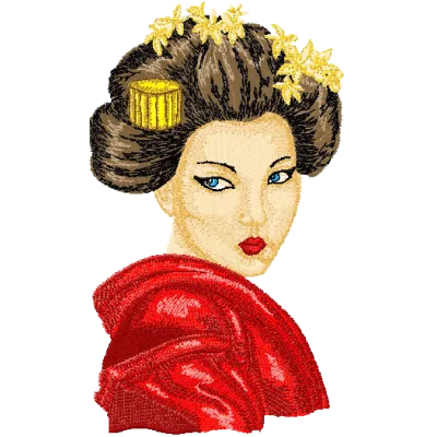 Geisha 4  embroidery design - Embroidery Design