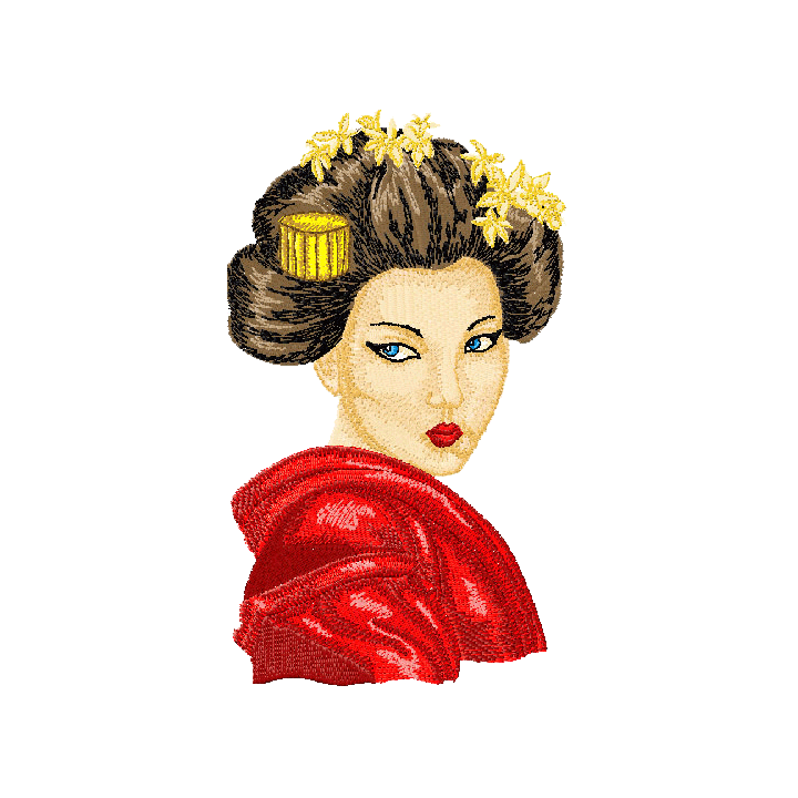 Geisha 4  embroidery design - Embroidery Design