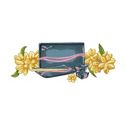 Sushi Set with Flowers embroidery design - Embroidery Design