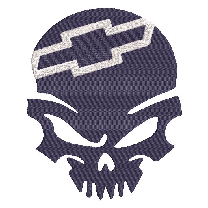 Chevrolet Logo Calavera Tuning Racing embroidery design - Embroidery Design