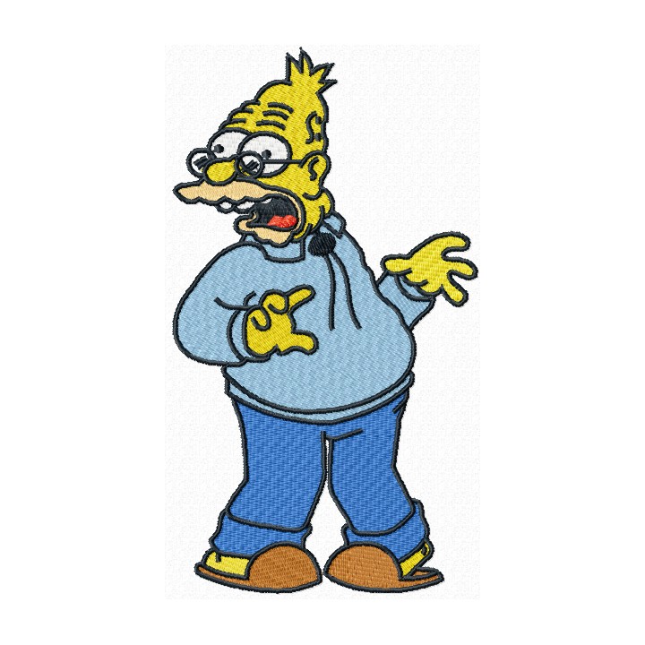 Abe Simpson embroidery design - Embroidery Design
