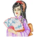 Fantastic Geisha embroidery design - Embroidery Design