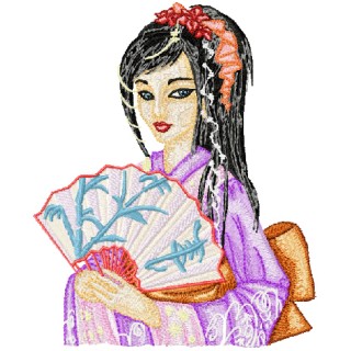 Fantastic Geisha embroidery design - Embroidery Design