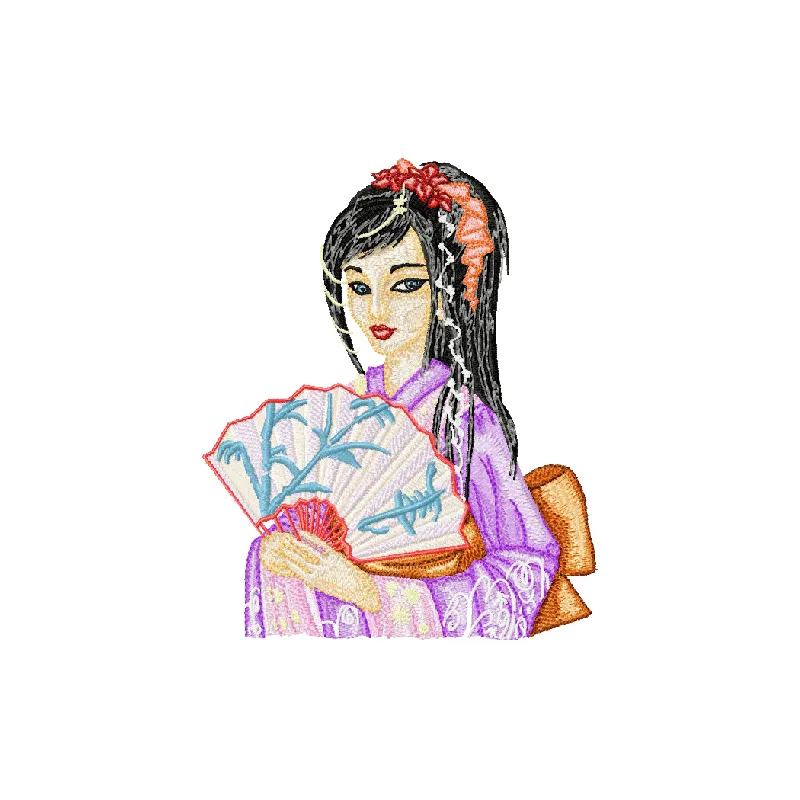 Fantastic Geisha embroidery design - Embroidery Design