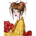 Geisha with Fan 2 embroidery design - Embroidery Design