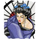 Geisha with Umbrella 2 embroidery design - Embroidery Design