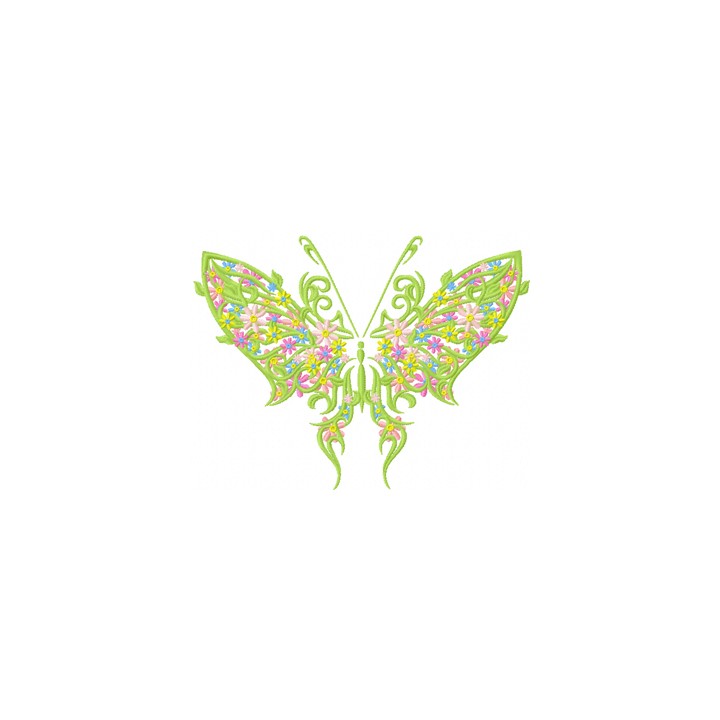 Fantastic Butterfly's Life in Flowers  embroidery design - Embroidery Design