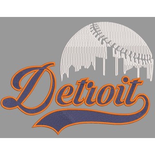 Detroit Tigers baseball logo embroidery design