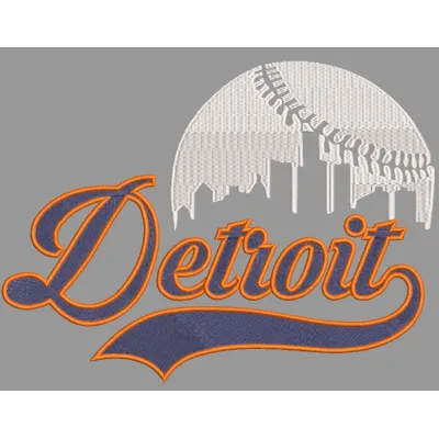 Detroit Tigers baseball logo embroidery design