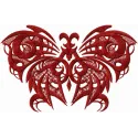Red Gothic Butterfly Stitching Pattern for Crafters