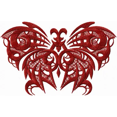 Red Gothic Butterfly Stitching Pattern for Crafters