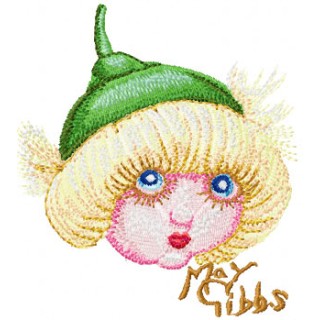 Snugglepot with Gumnut Hat  embroidery design - Embroidery Design