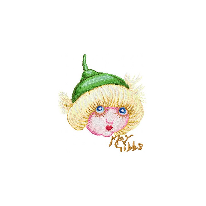 Snugglepot with Gumnut Hat  embroidery design - Embroidery Design