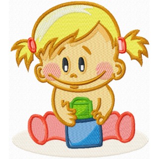 Baby playing embroidery design - Embroidery Design