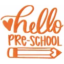 Hello Pre-School Heart Pencil Design | Back to School
