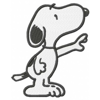 Snoopy waving his paw embroidery design - Embroidery Design