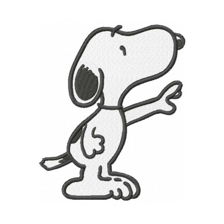 Snoopy waving his paw embroidery design - Embroidery Design