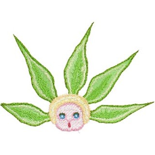 Snugglepot with Gumnut Leaves  embroidery design - Embroidery Design