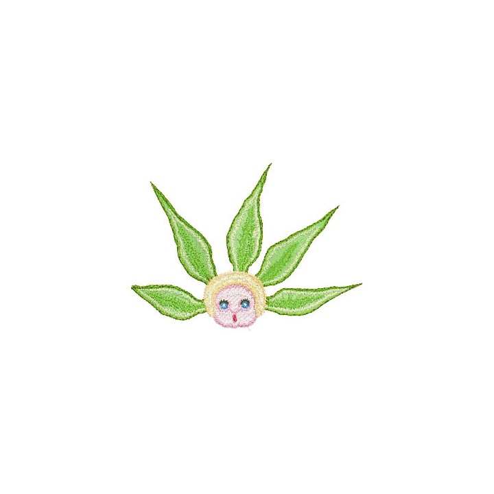 Snugglepot with Gumnut Leaves  embroidery design - Embroidery Design