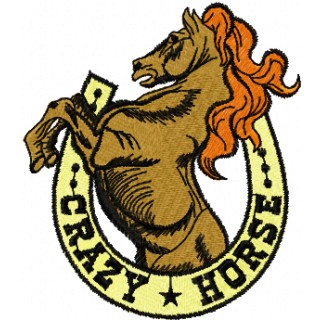 Crazy Horse Logo embroidery design - Embroidery Design