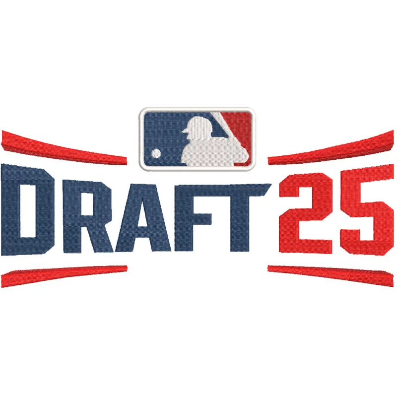 MLB Draft 2025 Primary Logo embroidery design featuring the official logo in vibrant colors on fabric.