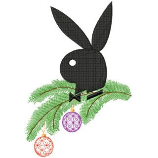 Christmas Playboy Logo embroidery design - Embroidery Design