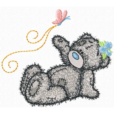 Teddy Bear good flight my friend embroidery design - Embroidery Design