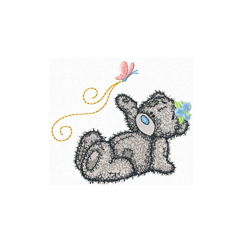 Teddy Bear good flight my friend embroidery design - Embroidery Design