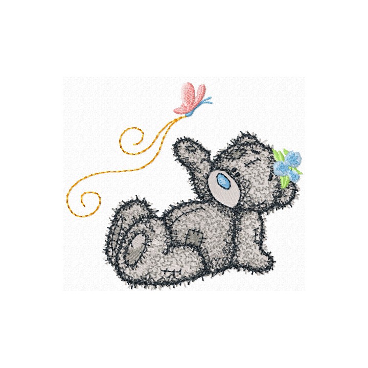 Teddy Bear good flight my friend embroidery design - Embroidery Design