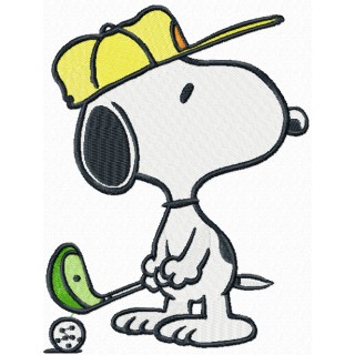 Snoopy golf embroidery design - Embroidery Design
