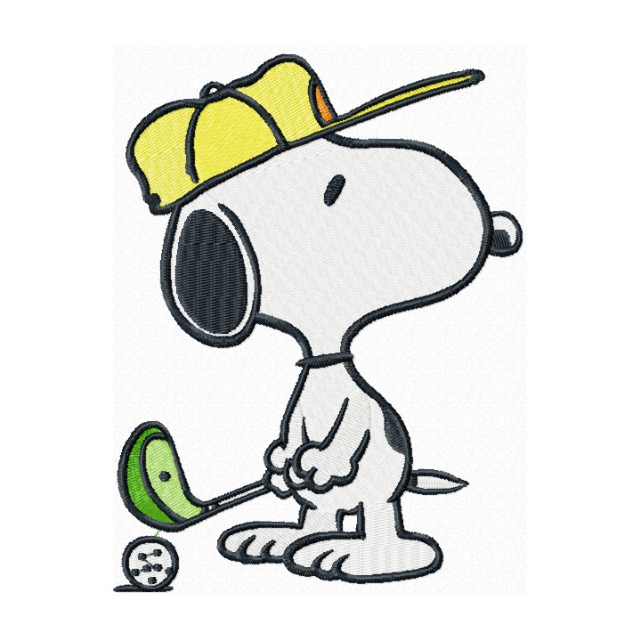 Snoopy golf embroidery design - Embroidery Design