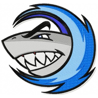 Shark mascot embroidery design - Embroidery Design