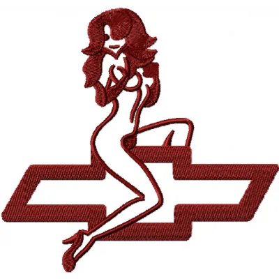Chevy Lady Logo Stitching Pattern for Car Enthusiasts