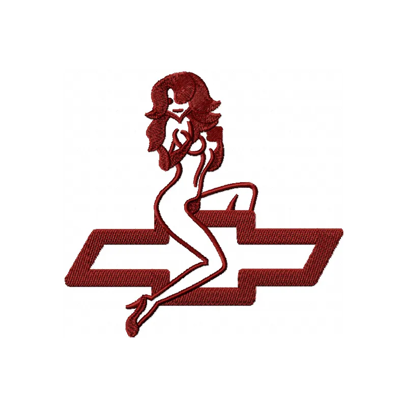 Chevy Lady Logo Stitching Pattern for Car Enthusiasts