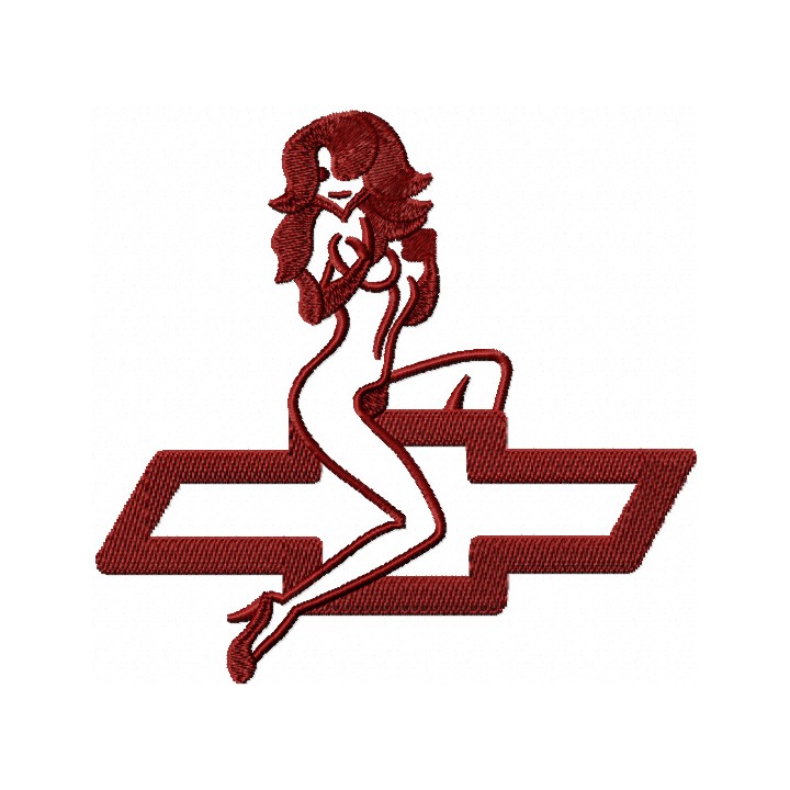 Chevrolet Lady logo embroidery design - Embroidery Design