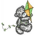 Teddy Bear Kite Applique Design - Kids Embroidery